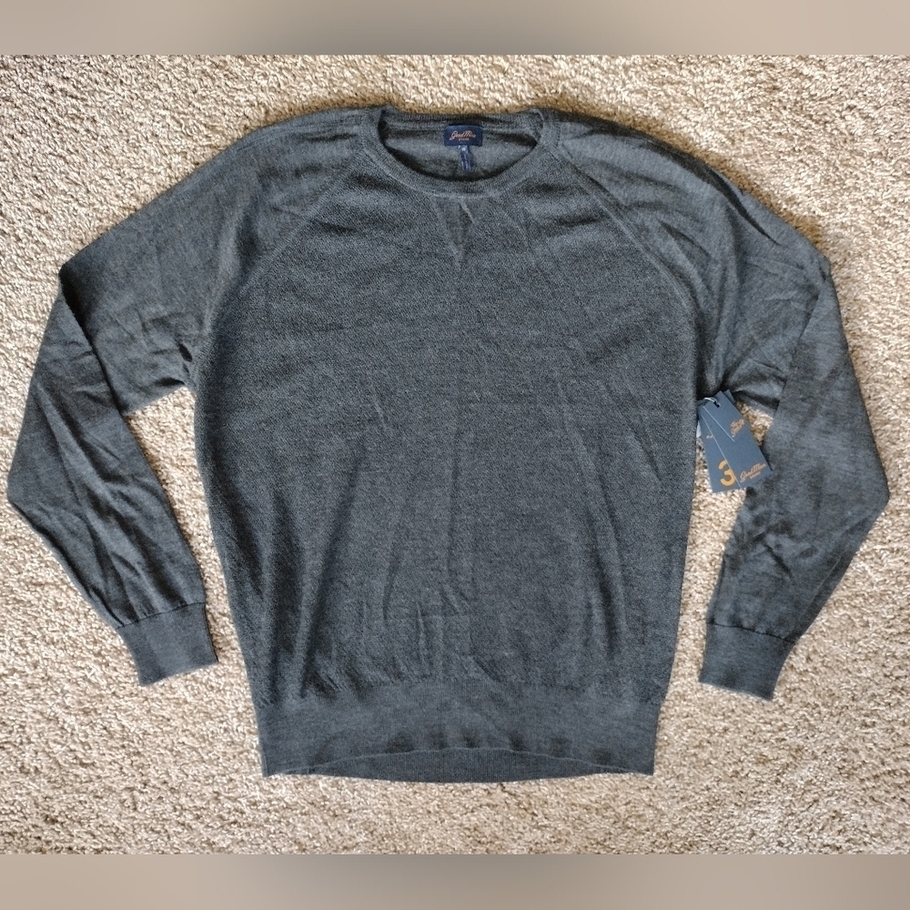 Good Man Brand Merino Wool Charcoal Gray Light Sweater NWT